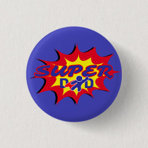 Macaron Rond 2,50 Cm Super Hero Papa Fête des pères de livre comique