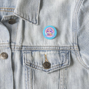 Macaron Rond 2,50 Cm Super mignonne Gamer Girl Kawaii Chibi Chibi Bébé 