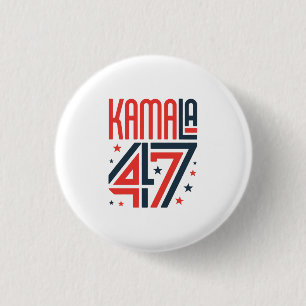 Macaron Rond 2,50 Cm Support avec un bouton de campagne Kamala Harris