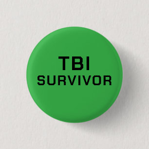 Macaron Rond 2,50 Cm Survivant de lésion cérébrale traumatique TBI Gree