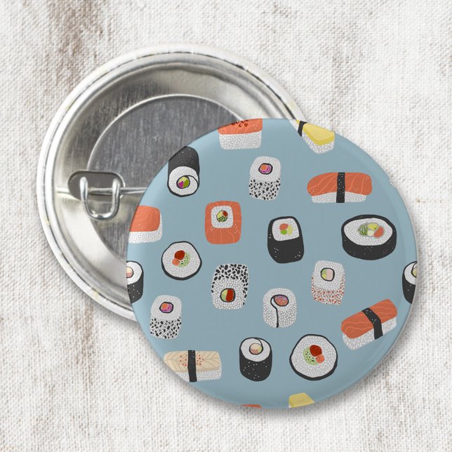 Macaron Rond 2,50 Cm Sushi Nigiri Maki (Fun sushi food art button)