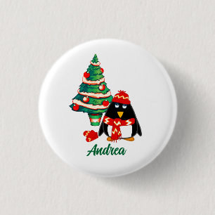 Macaron Rond 2,50 Cm Sweet Petit Pingouin Nom personnalisé Cadeau de No