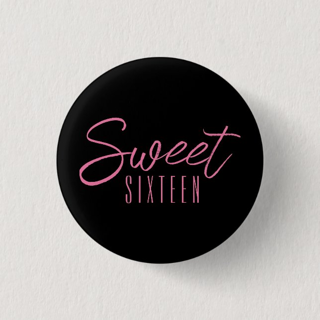 Macaron Rond 2,50 Cm Sweet sixteen 16ème anniversaire (Devant)
