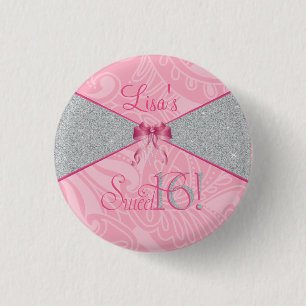 Macaron Rond 2,50 Cm Sweet sixteen, parties scintillantes de rose