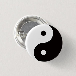 Macaron Rond 2,50 Cm Symbole chinois Yin Yang Tai Ji Broche
