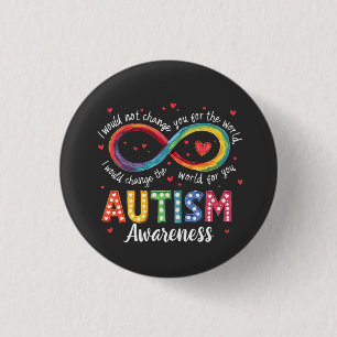Macaron Rond 2,50 Cm Symbole d'autisme infini Sensibilisation sur l'aut
