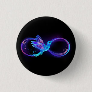 Macaron Rond 2,50 Cm Symbole de Neon Infinity par Glowing Hummingbird