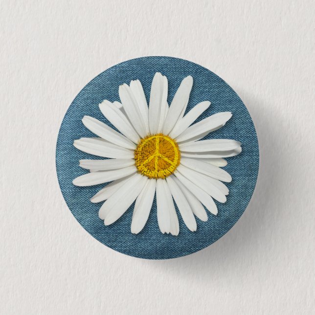 Macaron Rond 2,50 Cm Symbole de paix intérieur Faisy - Denim Jeans (Devant)