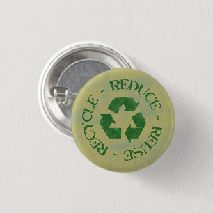 MACARON ROND 2,50 CM SYMBOLE DE RECYCLAGE DÉTENDU