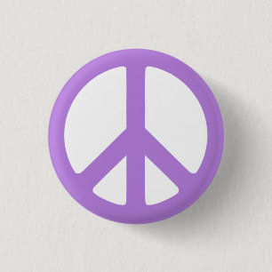 Macaron Rond 2,50 Cm Symbole de signe de paix violet Bouton d'insigne a
