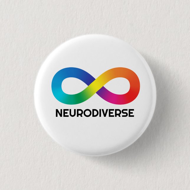 Macaron Rond 2,50 Cm Symbole d'infini neurodiversifié Autiste (Devant)