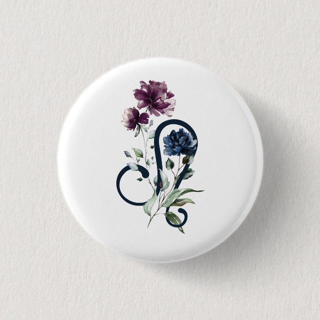 Macaron Rond 2,50 Cm SYMBOLE Étoile Léo Zodiaque (Devant)