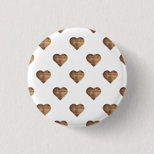 Macaron Rond 2,50 Cm Symétrique Grand coeur en bois Brown rustique