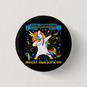 Macaron Rond 2,50 Cm Syndrome de Unicorn Down conscience extra chromoso