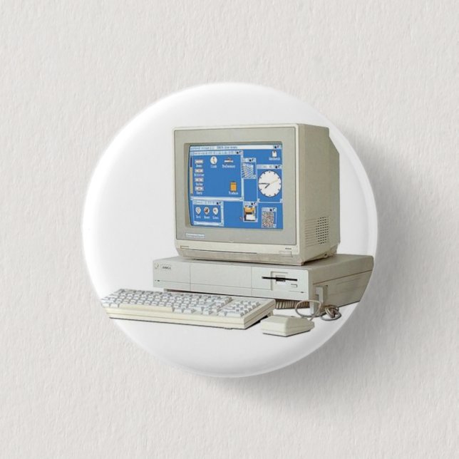 Macaron Rond 2,50 Cm Système informatique de la famille Amiga (Devant)