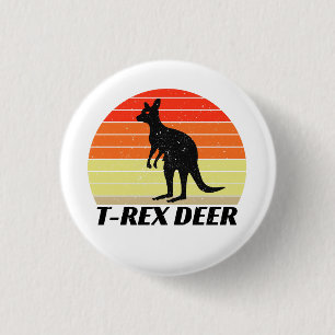 Macaron Rond 2,50 Cm T-Rex Deer Tyrannosaurus Kangaroo - Coucher de sol