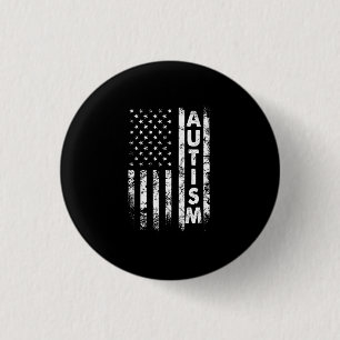 Macaron Rond 2,50 Cm T-shirt Autisme Drapeau Américain Grunge Shirt US