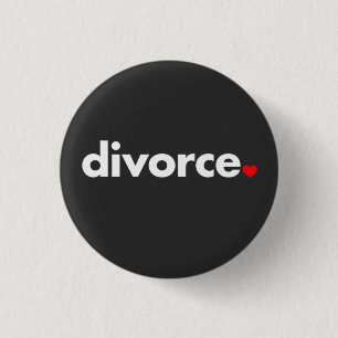 Macaron Rond 2,50 Cm T-shirt cœur de divorce minimaliste Divorce drôl