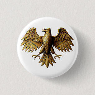 Macaron Rond 2,50 Cm T-shirt d'aigle doré   Graphe d'oiseaux majestueux