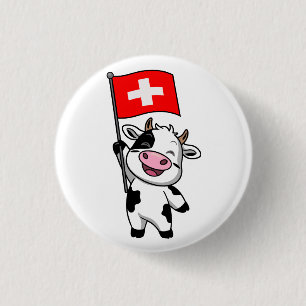 Macaron Rond 2,50 Cm T-shirt de vache suisse