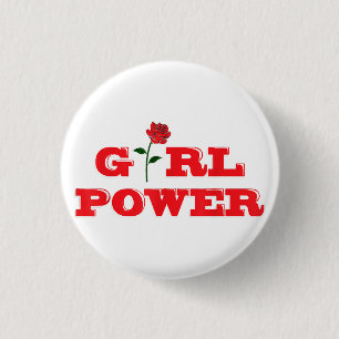 Macaron Rond 2,50 Cm T-shirt Girl Power - Femmes féministes fantastique