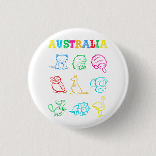 Macaron Rond 2,50 Cm T-shirt pour tout-petit jour d'Australie Animaux d