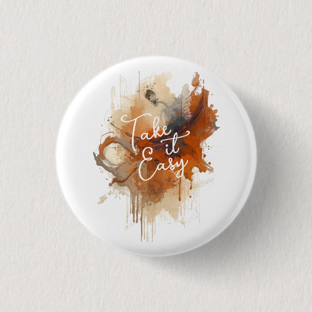 Macaron Rond 2,50 Cm Take It Easy Button (Devant)