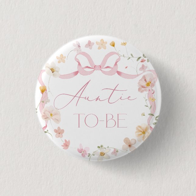 Macaron Rond 2,50 Cm Tante à venir arc en ciel rose fleur sauvage (Devant)