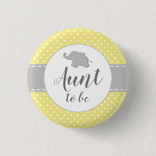 Macaron Rond 2,50 Cm Tante future bébé Shower éléphant jaune