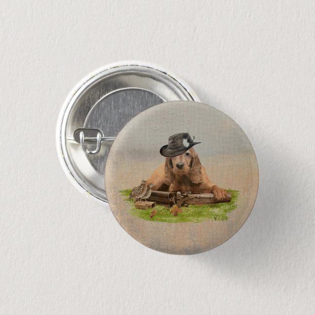 Macaron Rond 2,50 Cm Tapisserie de Cocker Spaniel Poster en acrylique T (Devant & derrière)