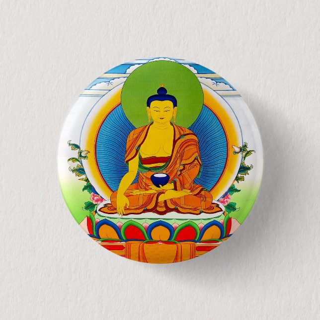 Macaron Rond 2,50 Cm Tatouage de thangka oriental Cool Aksobhya (Devant)