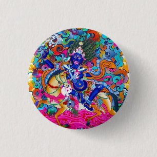 Macaron Rond 2,50 Cm Tatouage tibétain oriental frais Palden Lhamo de