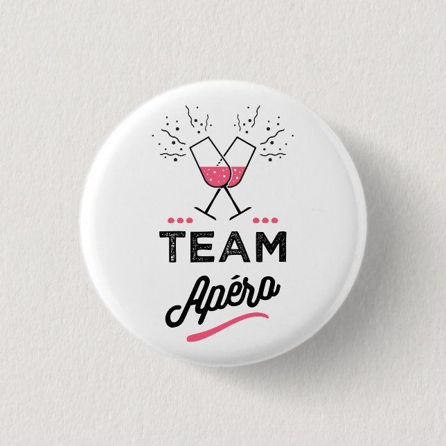 Macaron Rond 2,50 Cm Team apero Femme (Devant)