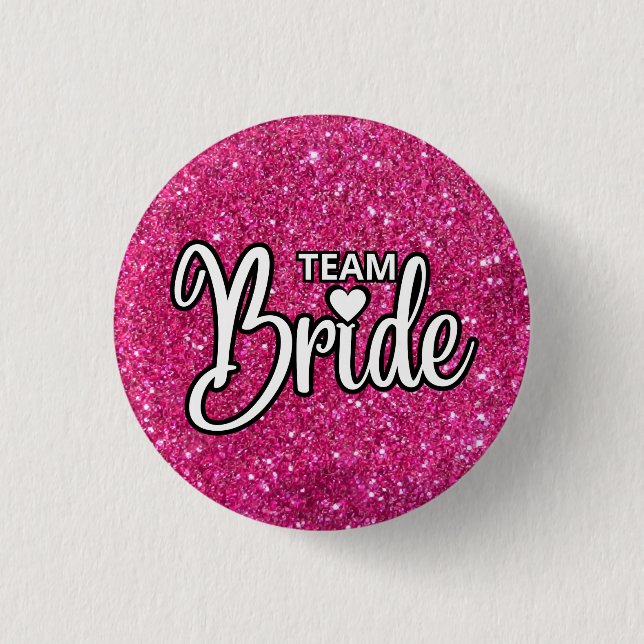 Macaron Rond 2,50 Cm Team Bride Pink Sparkling Parties scintillant (Devant)