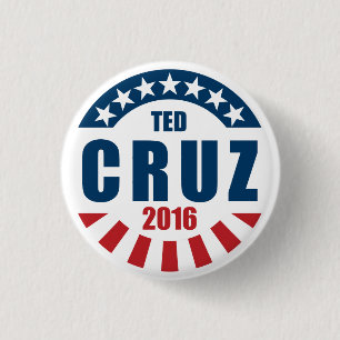 Macaron Rond 2,50 Cm Ted Cruz pour le président 2016