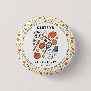 Macaron Rond 2,50 Cm Temps de jeu de sport Anniversaire d'une vedette