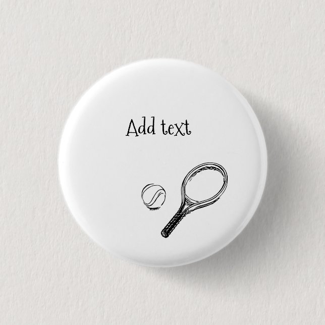 Macaron Rond 2,50 Cm Tennis ball and racket black and white (Devant)