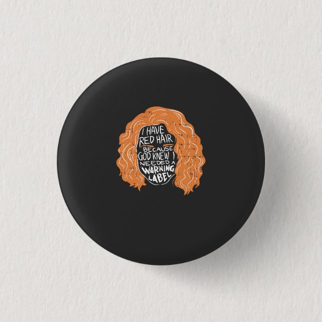Macaron Rond 2,50 Cm Tête de lecture - J'ai les cheveux rouges (Devant)