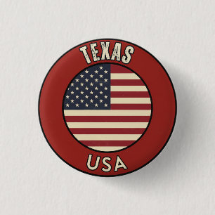 Macaron Rond 2,50 Cm Texas États-Unis d'Amérique