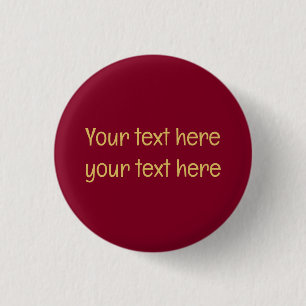 Macaron Rond 2,50 Cm Texte minimaliste tendance Burgundy Gold Professio