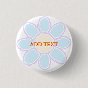 Macaron Rond 2,50 Cm Texte personnalisé du dessin de fleur
