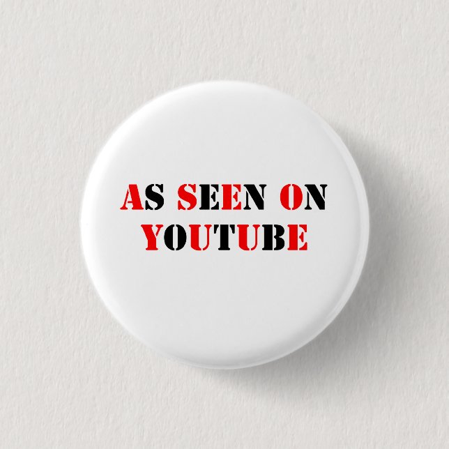 Macaron Rond 2,50 Cm Texte Sur Youtube- -Rouge/Noir (Devant)