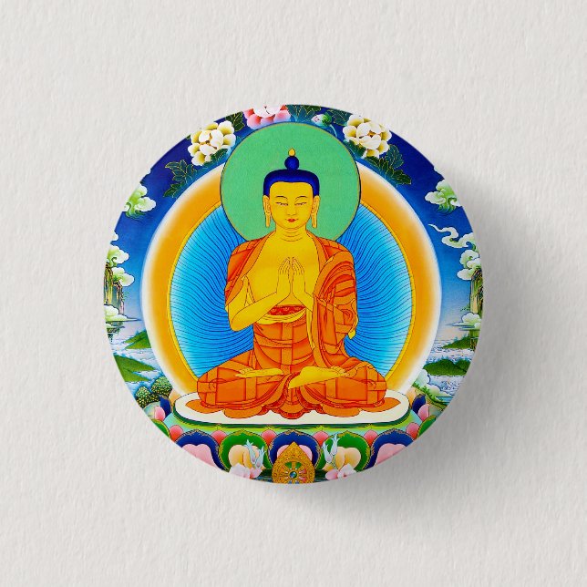 Macaron Rond 2,50 Cm Thangka tibétain oriental frais Prabhutaratna (Devant)