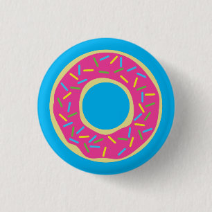Macaron Rond 2,50 Cm Thème de fête d'anniversaire de 1ère année Donuts