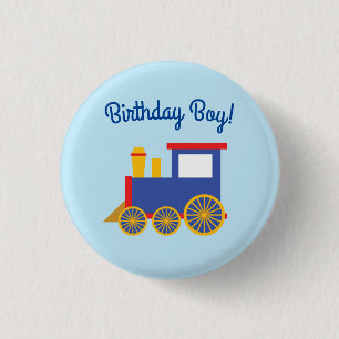 Macaron Rond 2,50 Cm Thème mignon de fête d'anniversaire de Choo-Choo