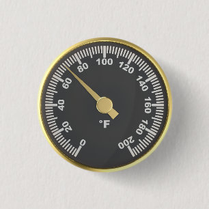 Macaron Rond 2,50 Cm Thermomètre rond doré