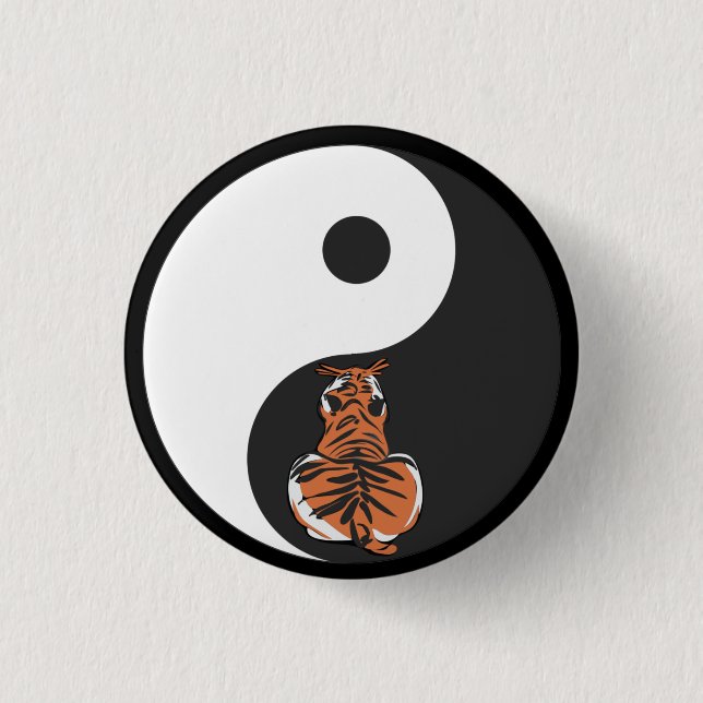 Macaron Rond 2,50 Cm Tiger et Yin Yang (Devant)