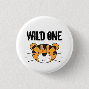 Macaron Rond 2,50 Cm Tiger Illustration Wild one Safari anniversaire fê