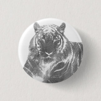 Macaron Rond 2,50 Cm Tigre noir et blanc