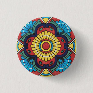 Macaron Rond 2,50 Cm Tile mexicaine Rouge Talavera